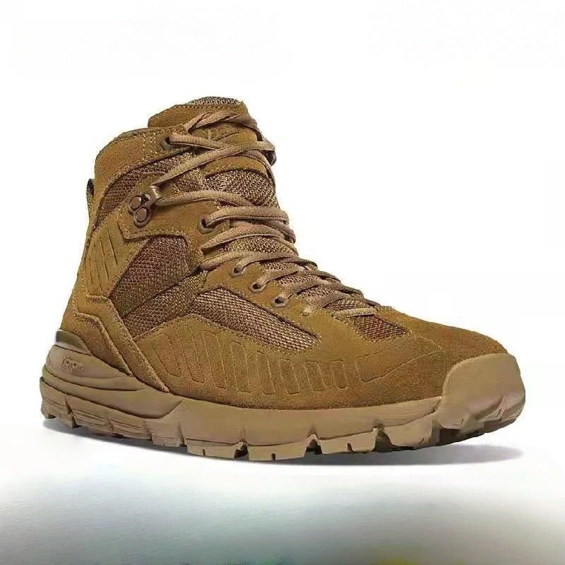 High-Top Desert Tactical Boots Waterproof Leather Suede Hiking Shoes with Gore-Tex & Vibram Sole Breathable Outdoor Trekking Footwear