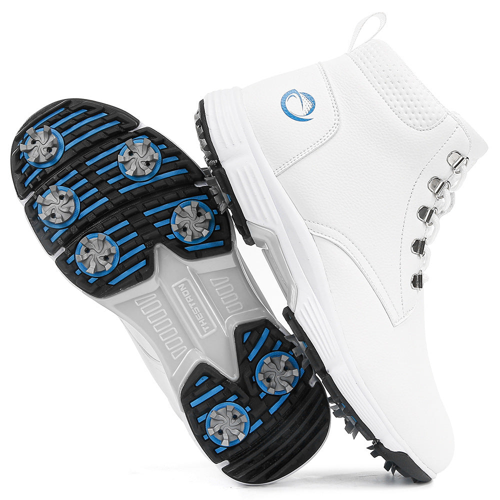 Thestron Men's High-Top Winter Golf Shoes Water-Resistant & Anti-Slip Spiked Trainers Big Sizes