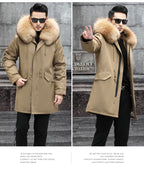 Snow Lotus Men's Mink Fur Parka 2025 Winter Detachable Mink Lining Long Coat Luxury Slim-Fit Fur-Trimmed Jacket | 215