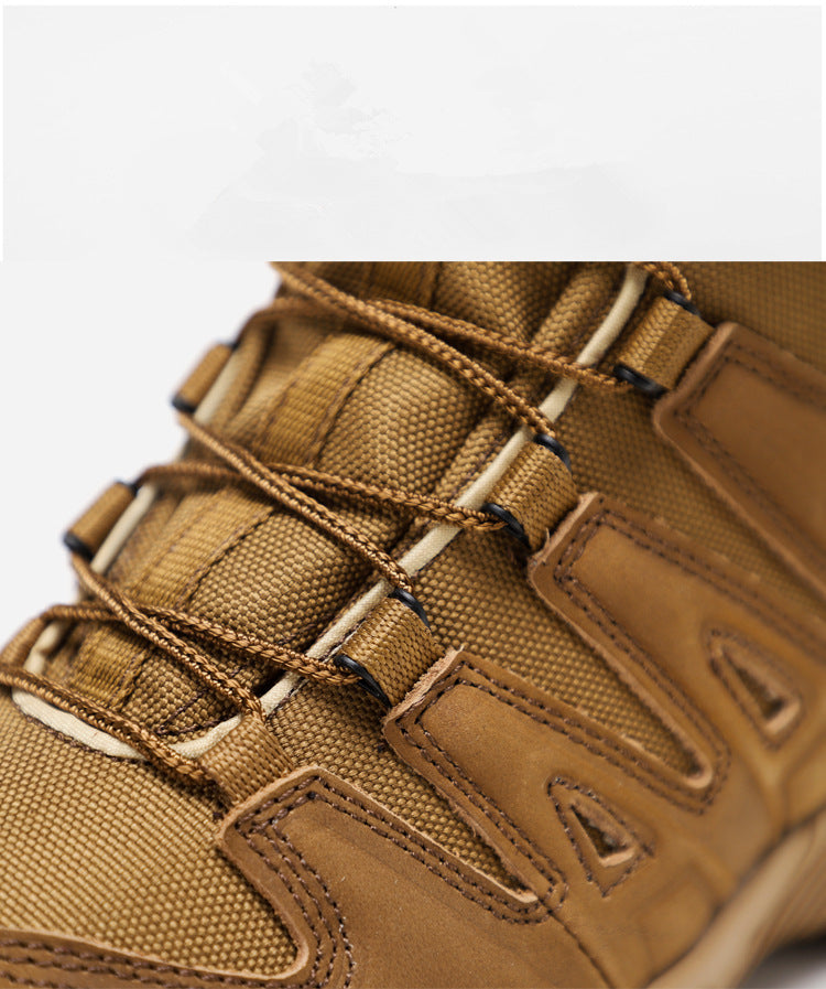 Mid-Low Tactical Combat Boots | Outdoor Desert Hiking Shoes for Men & Women | All-Terrain Camping Trekking Footwear | 054