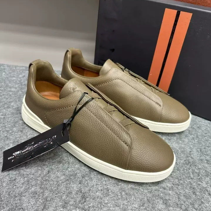 New Genia European Men's Loafers | Genuine Leather Slip-On Sneakers | Premium Casual Driving Shoes | 8611