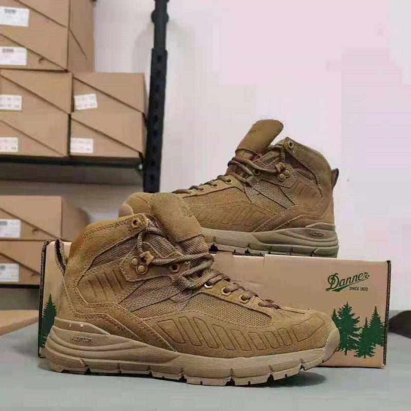 High-Top Desert Tactical Boots Waterproof Leather Suede Hiking Shoes with Gore-Tex & Vibram Sole Breathable Outdoor Trekking Footwear