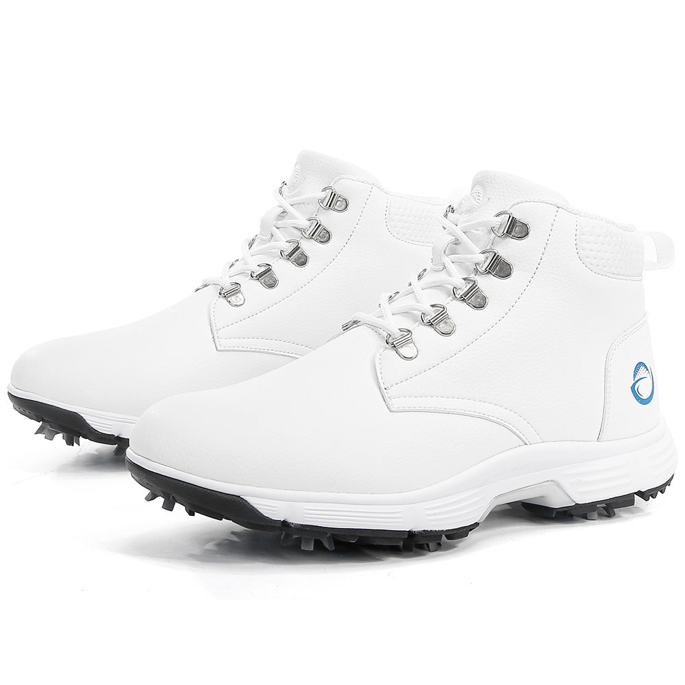 Thestron Men's High-Top Winter Golf Shoes Water-Resistant & Anti-Slip Spiked Trainers Big Sizes