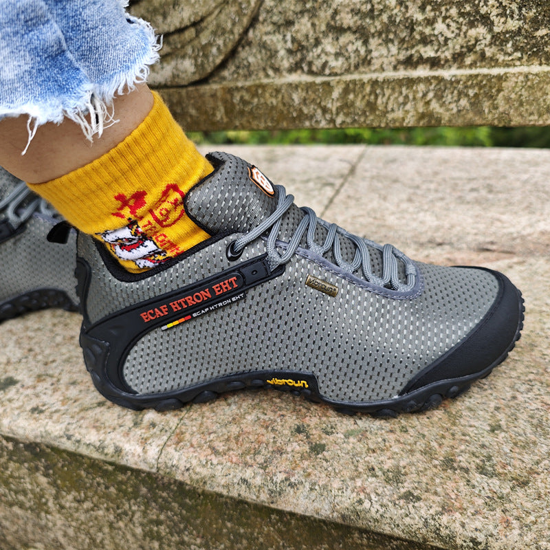 ECAF HTRON Men Water-Resistant Hiking Shoes Breathable Trainers Trail Runners Lightweight Outdoor Trekking Sneakers