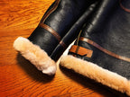 B3 Original Shearling Aviator Jacket | Men's Genuine Sheepskin Leather Bomber | Warm Fur-Lined Motorcycle Coat