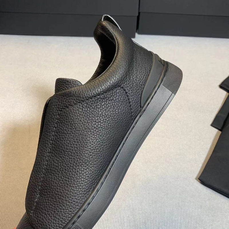 New Genia Men's Slip-On Loafers | Genuine Leather Luxury Sneakers with Sheepskin Lining | Premium Casual Driving Shoes | 6188