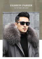 Snow Lotus Men's Mink Fur Parka 2025 Winter Detachable Mink Lining Long Coat Luxury Slim-Fit Fur-Trimmed Jacket | 215