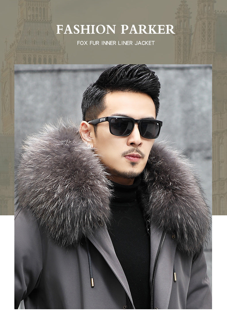 Snow Lotus Men's Mink Fur Parka | 2025 Winter Detachable Mink Lining Long Coat | Luxury Slim-Fit Fur-Trimmed Jacket | 215