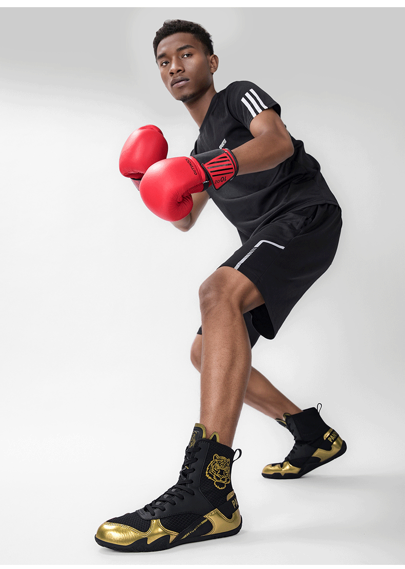 Qiku Bao Combat Sports Shoes | Unisex Wrestling & Boxing Shoes | Gum Rubber Sole for Muay Thai & Martial Arts | QK1139