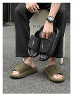 Men’s Suede Leather Fisherman Sandals | Outdoor Slide Slippers with Arch Support | Summer Beach Casual Shoes for Men | T98-1