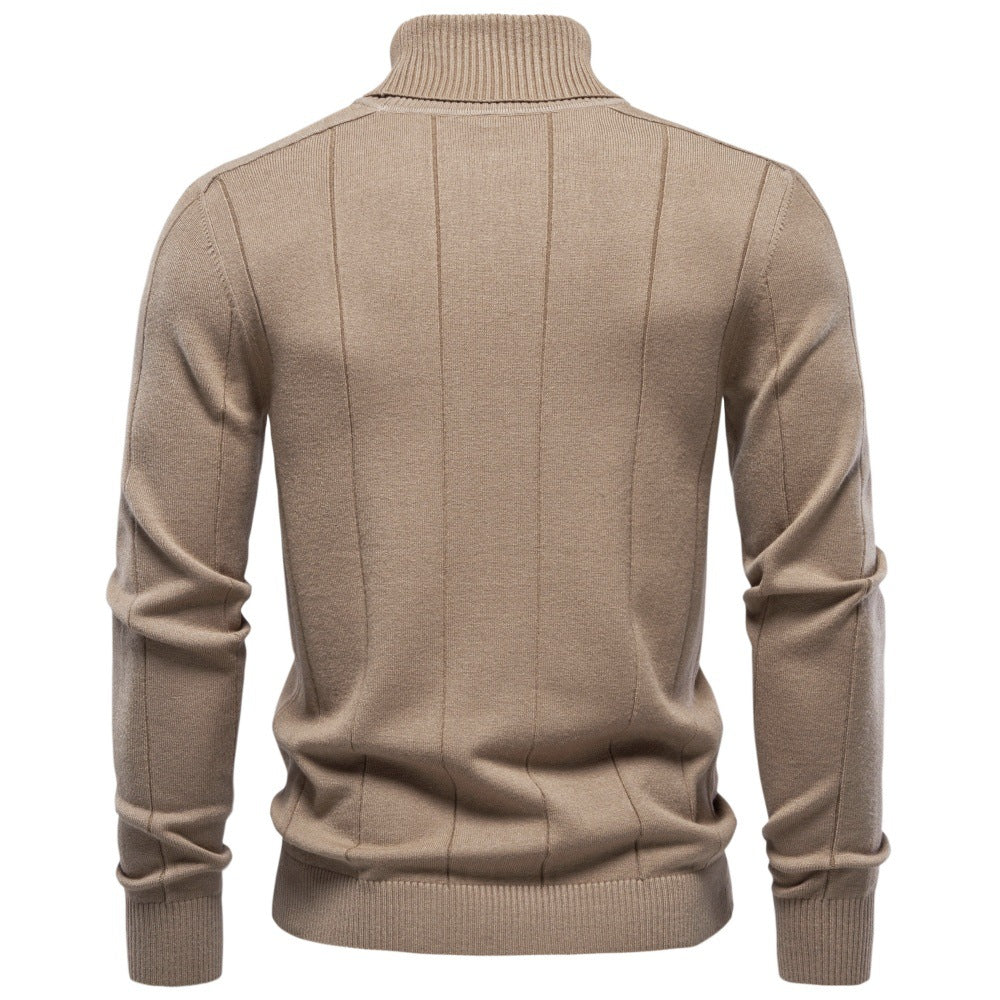 Men's High Turtleneck Knit Sweater | 2026 Winter Thick Warm Slim Fit Pullover | Soft Viscose Blend Jumper | HIGH005
