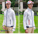 Men's Premium Long Sleeve Golf Jacket Winter Stand Collar Zipper Pullover Water & Wind Resistant Performance Layer