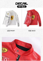 PU Leather Moto Jacket | F1 Racing Style Padded Biker Coat Waterproof Windproof Streetwear