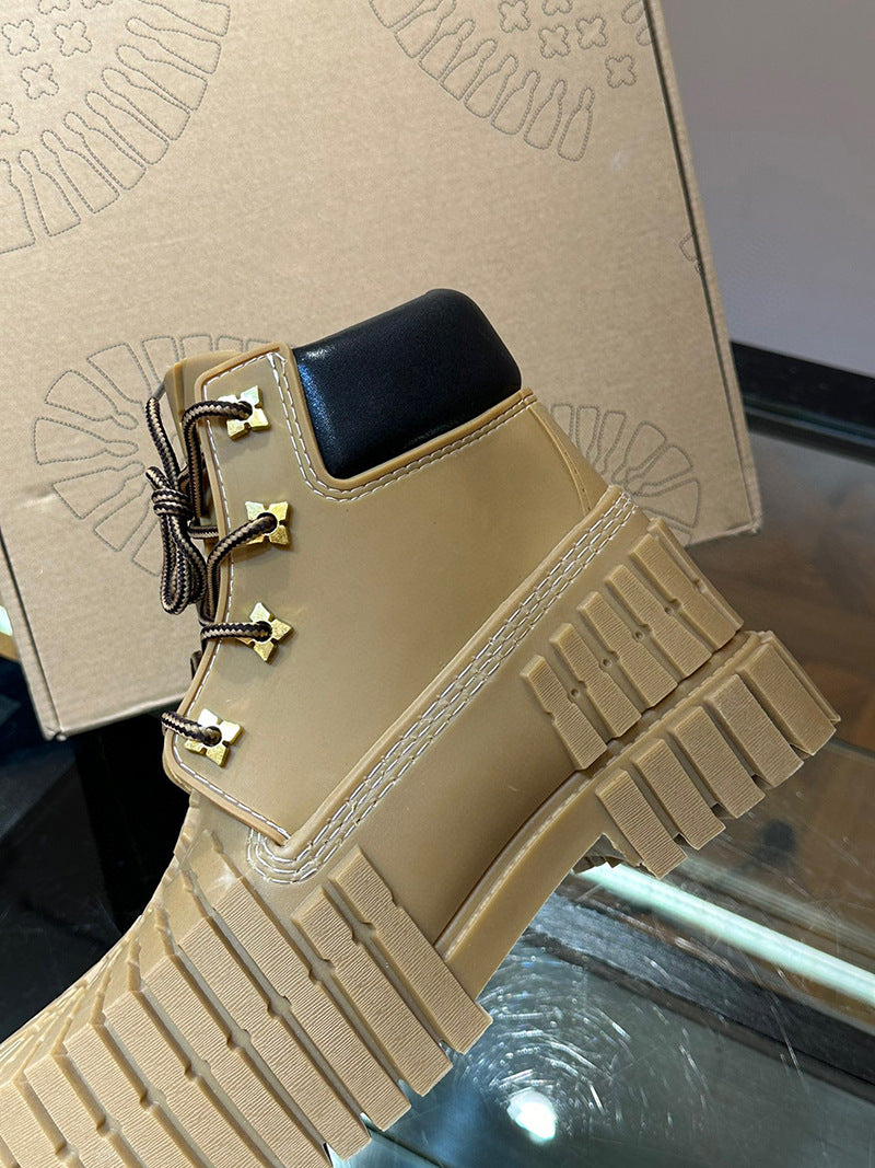 Puting Chunky Platform Martin Boots | Men's Thick-Soled Height-Increasing Ankle Boots | Waterproof Casual Short Boots | MD001