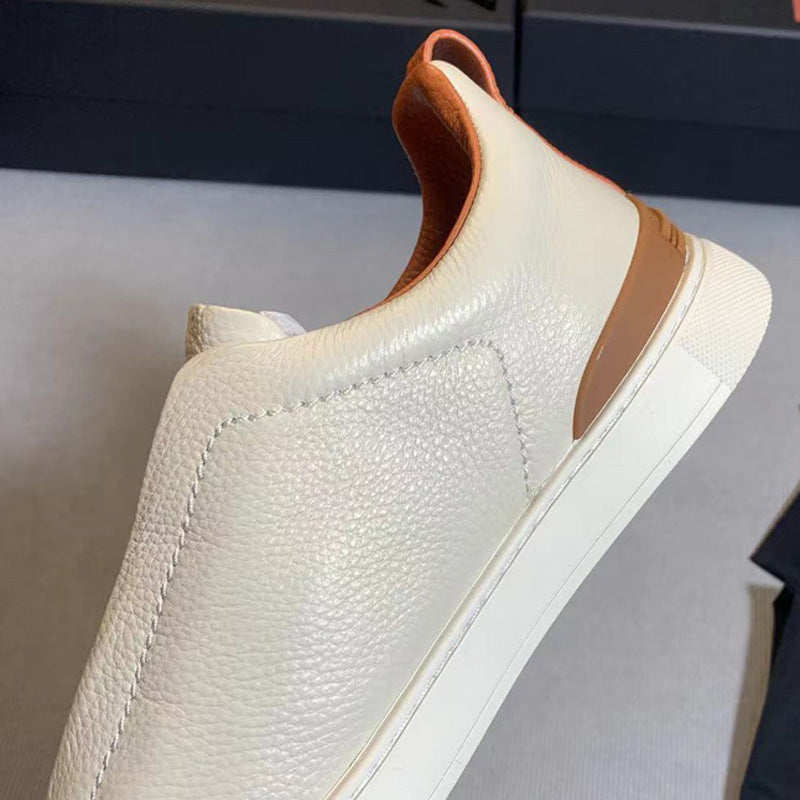 New Genia Men's Slip-On Loafers | Genuine Leather Luxury Sneakers with Sheepskin Lining | Premium Casual Driving Shoes | 6188