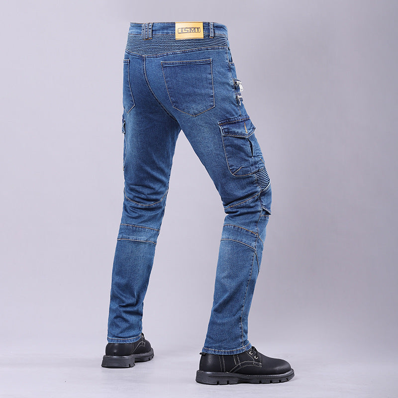 MOTOJSMT Motorcycle Riding Jeans | Casual Cargo Pants with Protective Armor | Zipper Pocket Racing Trousers for Summer | MOTOJSMT