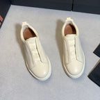 New Genia Men's Slip-On Loafers | Genuine Leather Luxury Sneakers with Sheepskin Lining | Premium Casual Driving Shoes | 6188
