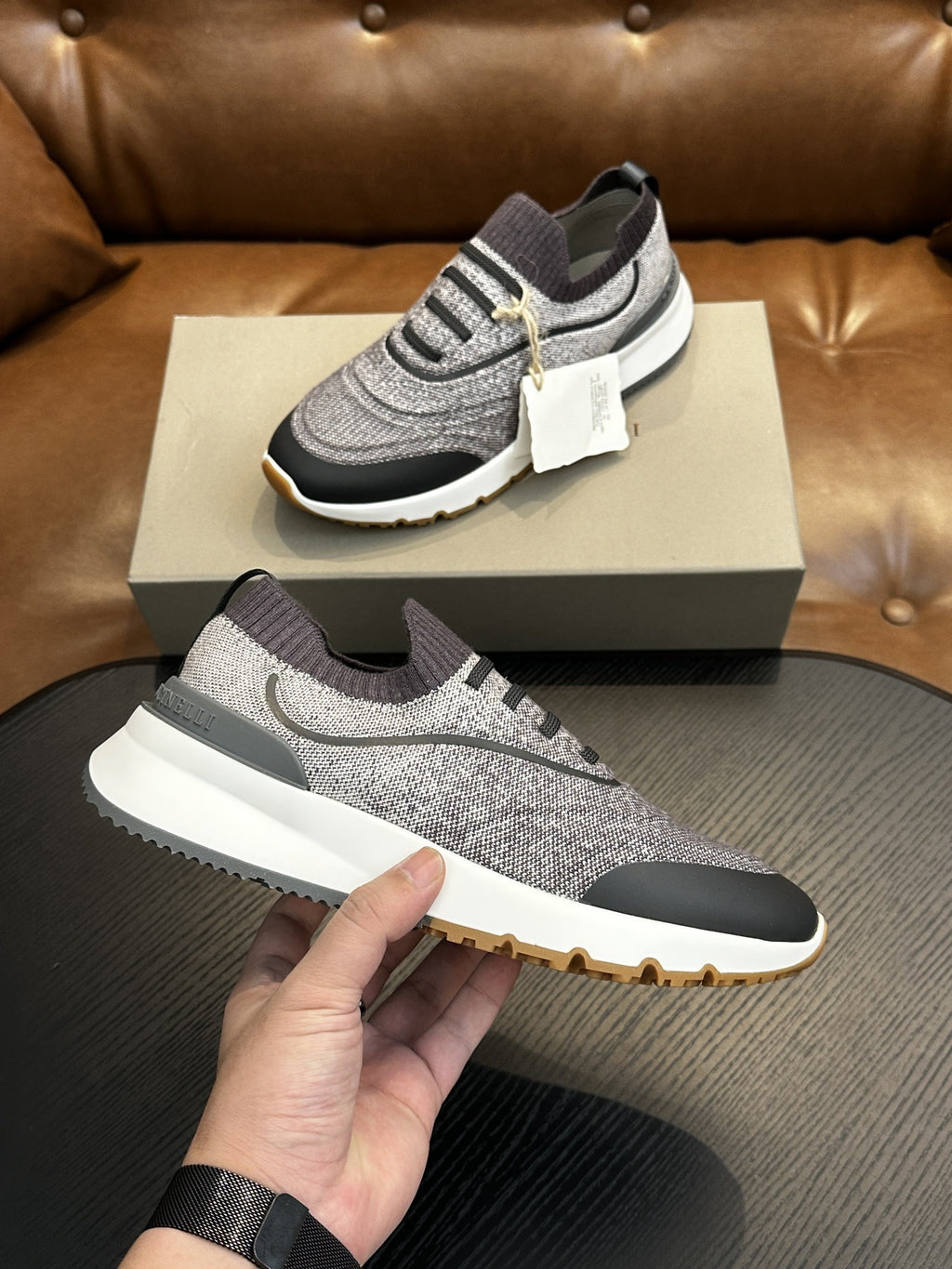 Men's Genuine Leather & Mesh  Breathable Shoes Travel Comfort Insole Slip-On Trainers Casual Driving Boots