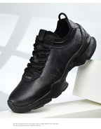 Men’s Leather Waterproof Walking Trainers | Business Casual Outdoor Sneakers | Soft Cushioned Comfort Shoes