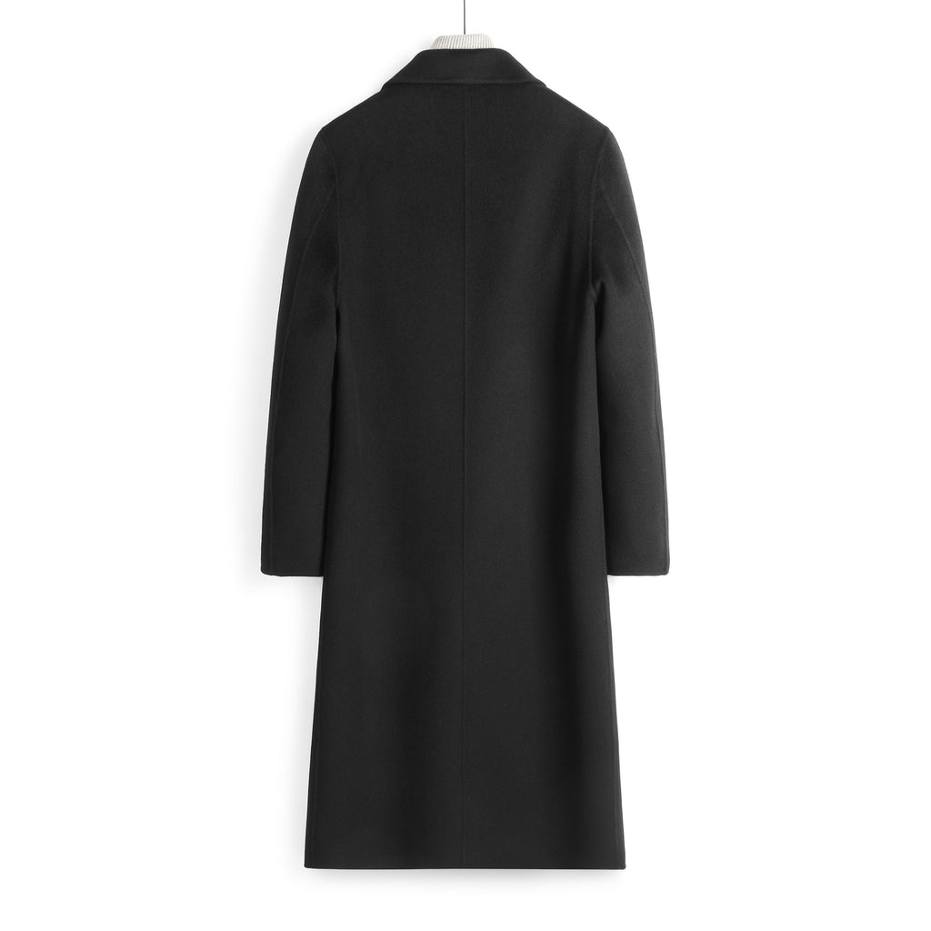 100% Wool Double-Faced Long Overcoat | Men’s Premium Knee-Length Wool Coat | Tailored Business & Casual Outerwear | 86713