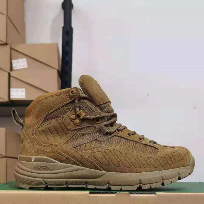 High-Top Desert Tactical Boots Waterproof Leather Suede Hiking Shoes with Gore-Tex & Vibram Sole Breathable Outdoor Trekking Footwear