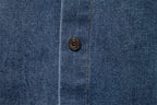 Men’s Washed Denim Shirt – Long Sleeve 100% Cotton Casual Button-Up Top | 6025
