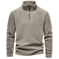 Men’s Fleece Pullover Sweatshirts | Autumn-Winter 2025 Europe Fashion | Half-Zip Stand Collar Tops | HD08