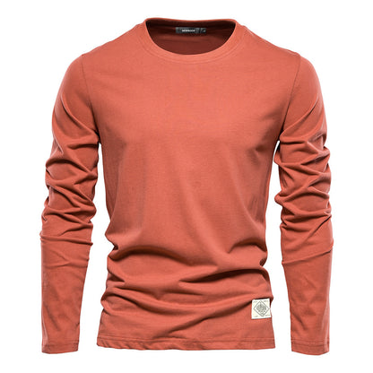 T-shirts à manches longues pour hommes, coupe slim décontractée, couleur unie | 2301 