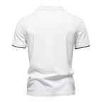 Men's Embroidered Deer Contrast V-Neck Polo Shirt - 2025 Summer Slim-Fit Casual Top | PL7002