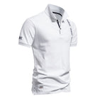 Men's Embroidered Cotton Polo Shirt - 2025 Spring Slim-Fit Casual Top | PS1012