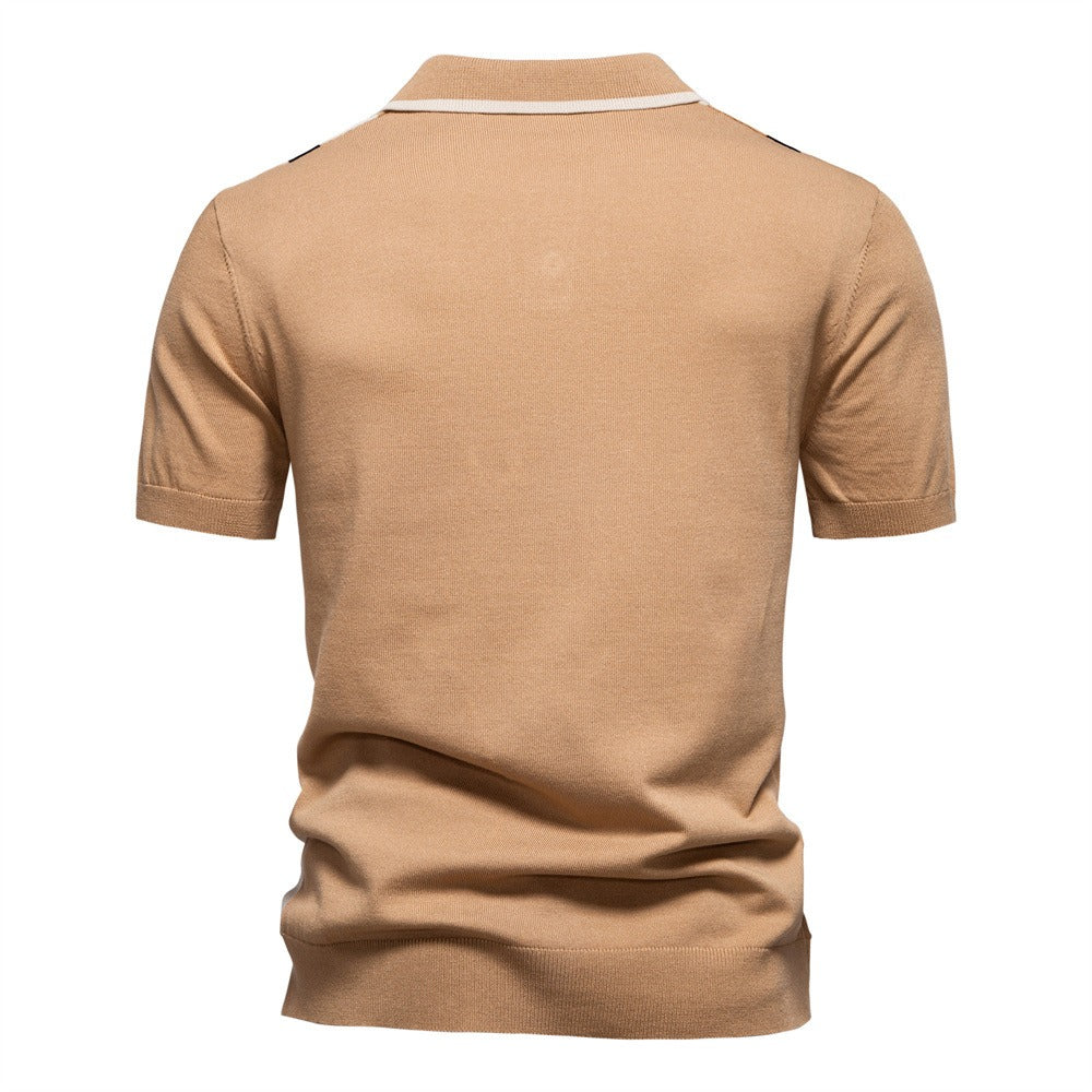 Men's Striped Knit Polo Shirt - 2025 Summer Slim-Fit Urban Casual Top | PSD8021/PSD8028