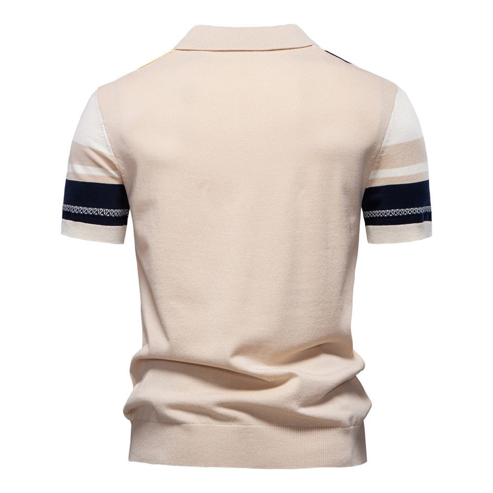 Men's Striped Knit Polo Shirt - 2025 Summer Slim-Fit Urban Casual Top | PSD8021/PSD8028