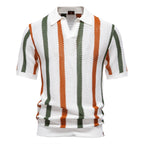 Men's Breathable Stripe Knit Polo Shirt - 2025 Summer Slim-Fit Business Casual Top | PSD8030