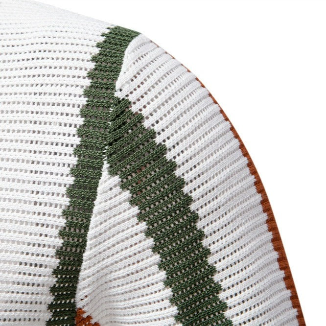 Men's Breathable Stripe Knit Polo Shirt - 2025 Summer Slim-Fit Business Casual Top | PSD8030