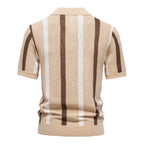 Men's Breathable Stripe Knit Polo Shirt - 2025 Summer Slim-Fit Business Casual Top | PSD8030