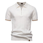 Men's Business Casual Knit Polo Shirt - 2025 Summer Loose-Fit Short Sleeve Top | PSD8037