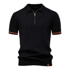 Men's Business Casual Knit Polo Shirt - 2025 Summer Loose-Fit Short Sleeve Top | PSD8037