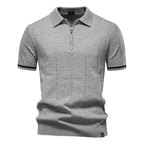Men's Business Casual Knit Polo Shirt - 2025 Summer Loose-Fit Short Sleeve Top | PSD8037