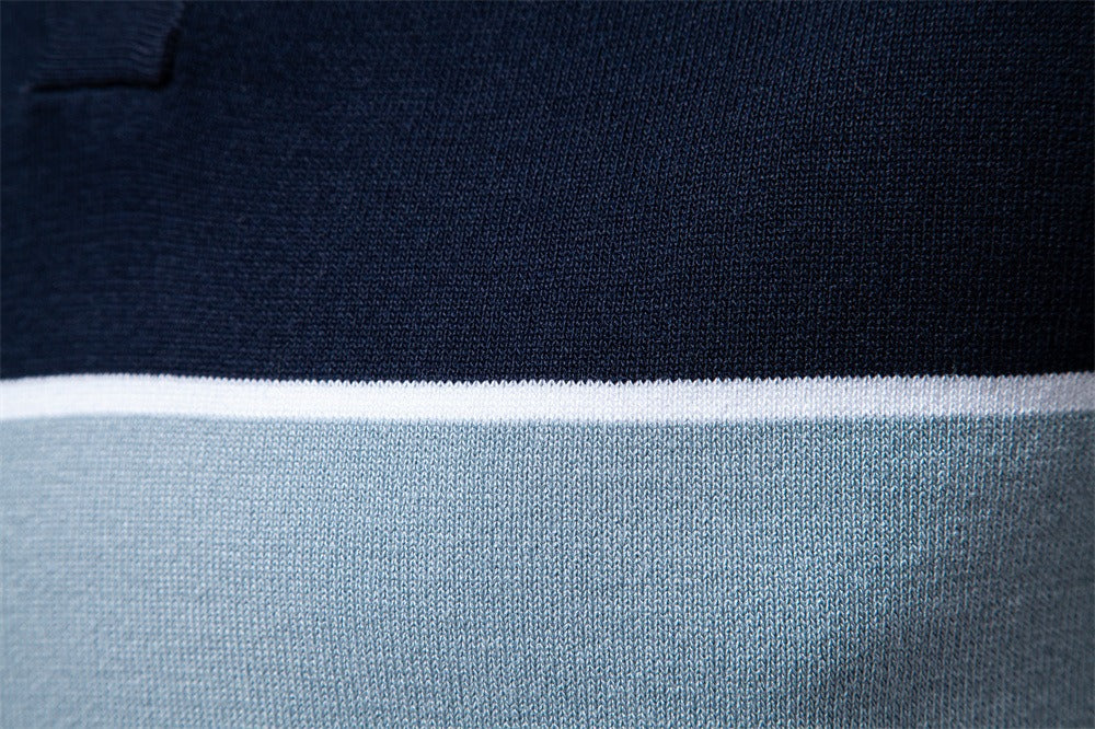 Men's Two-Tone Knit Polo Shirt - 2025 Summer Slim-Fit Business Casual Top | PSD8041