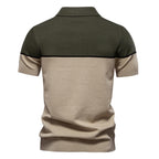 Men's Two-Tone Knit Polo Shirt - 2025 Summer Slim-Fit Business Casual Top | PSD8041
