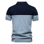 Men's Two-Tone Knit Polo Shirt - 2025 Summer Slim-Fit Business Casual Top | PSD8041