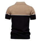 Men's Two-Tone Knit Polo Shirt - 2025 Summer Slim-Fit Business Casual Top | PSD8041