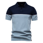 Men's Two-Tone Knit Polo Shirt - 2025 Summer Slim-Fit Business Casual Top | PSD8041