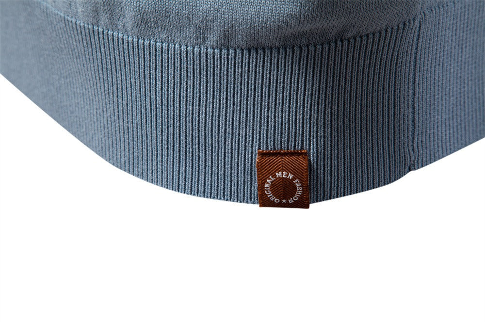 Men's Two-Tone Knit Polo Shirt - 2025 Summer Slim-Fit Business Casual Top | PSD8041