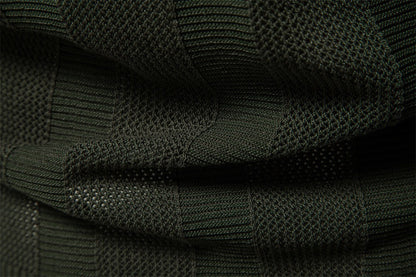 Men's Stripe Knit Polo Shirt with Mesh Panels - 2025 Summer Slim-Fit Streetwear Top | PSD8042