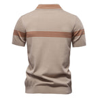Men's Slim-Fit Stripe Knit Polo Shirt - 2025 Summer Business Casual Top | PSD8047