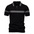 Men's Slim-Fit Stripe Knit Polo Shirt - 2025 Summer Business Casual Top | PSD8047