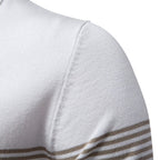 Men's Slim-Fit Stripe Knit Polo Shirt - 2025 Summer Business Casual Top | PSD8047