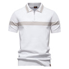 Men's Slim-Fit Stripe Knit Polo Shirt - 2025 Summer Business Casual Top | PSD8047