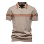 Men's Slim-Fit Stripe Knit Polo Shirt - 2025 Summer Business Casual Top | PSD8047